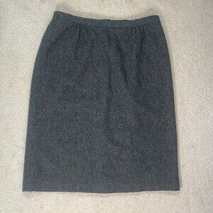 100% Wool Skirt Pencil Gray 90s - LJL Sport Size 16